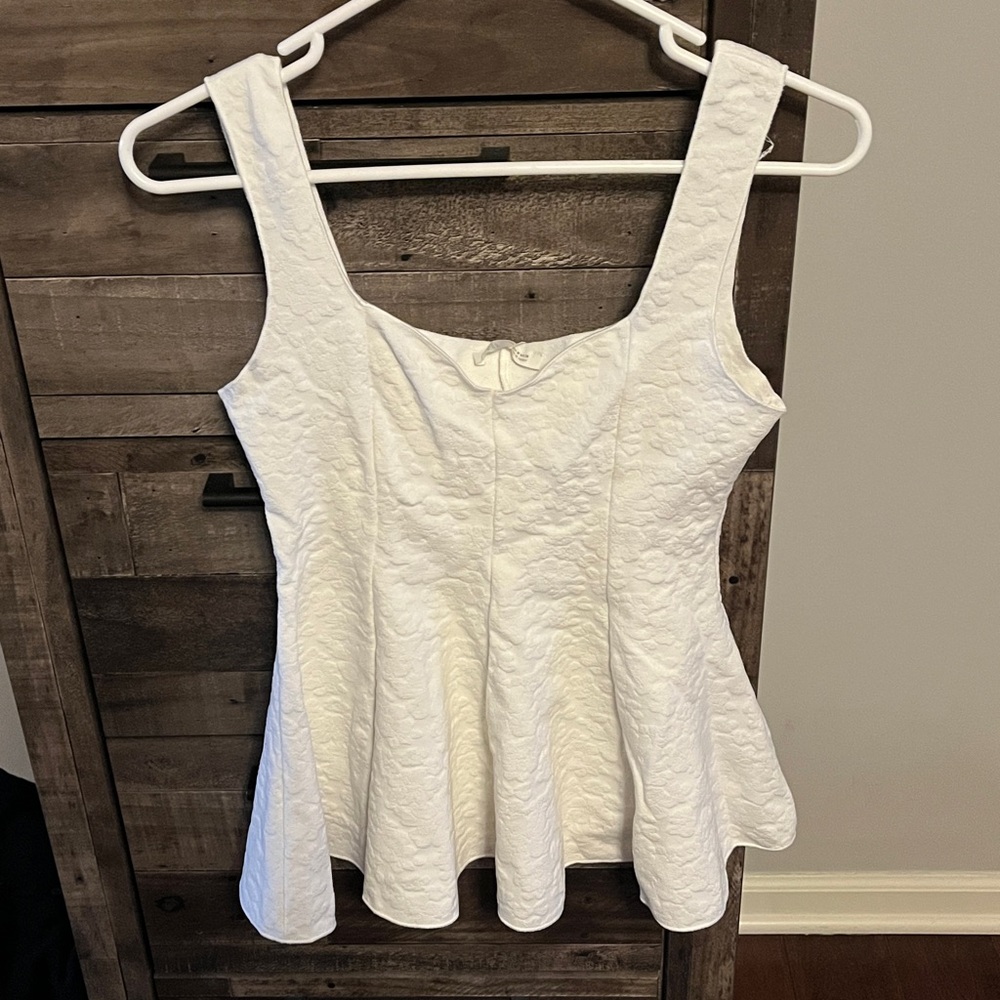Zara Peplum Top with floral texture